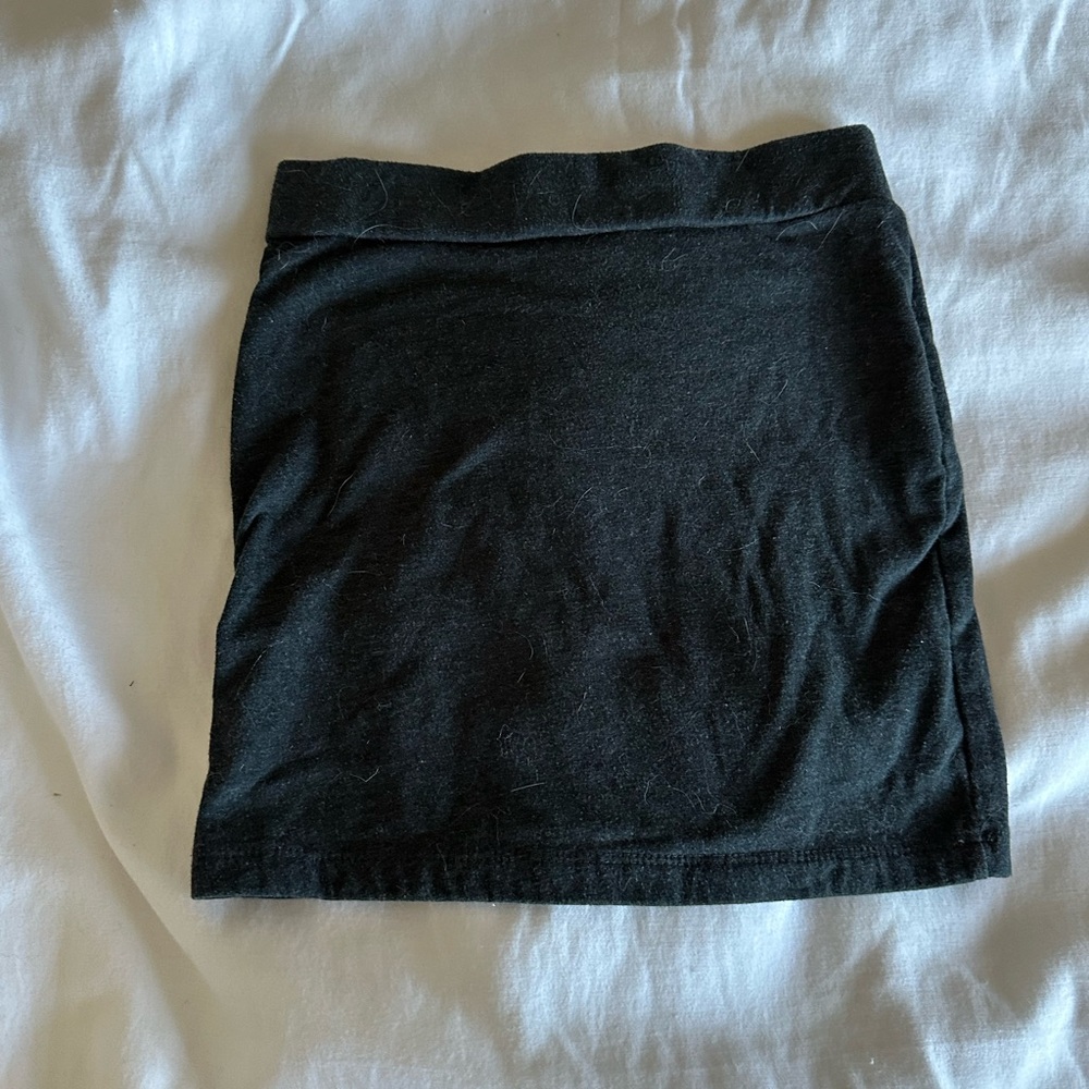 Dark Gray Stretchy Mini Skirt